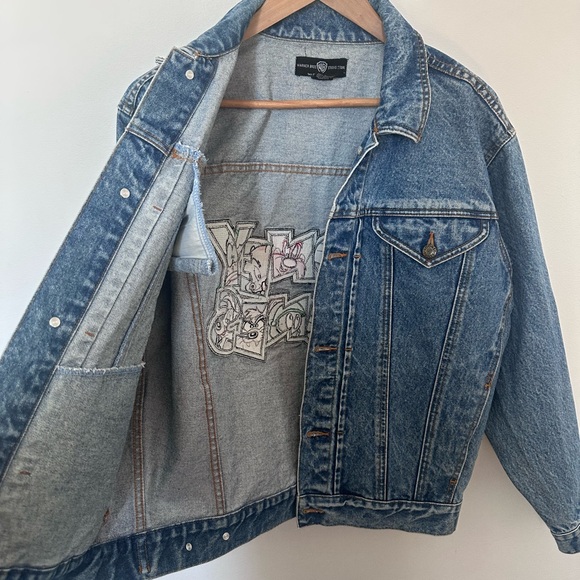 Denim Jacket with Looney Tunes Back Patch - Blue - Picture 17 of 17